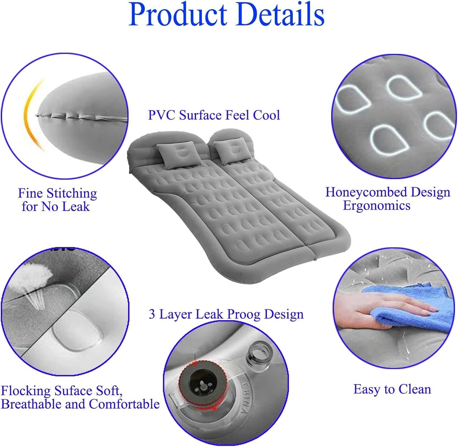 SUV Inflatable Car Mattress Camping Bed – Thick Portable Sleeping Pad