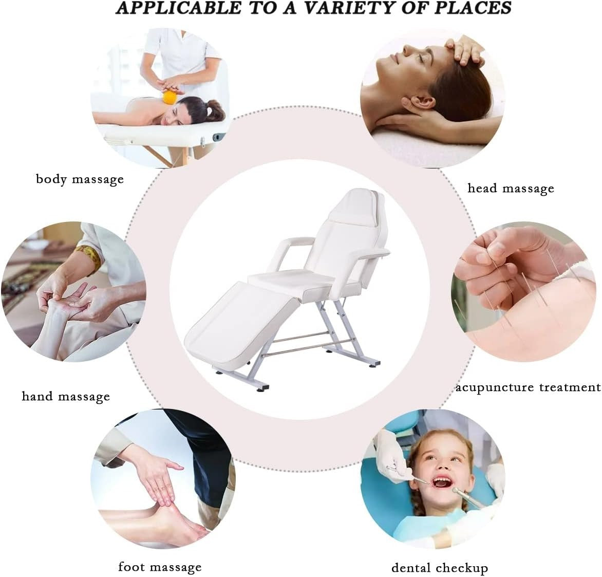 Heavy Duty Folding Massage Table Adjustable Therapy Spa Bed With Headrest