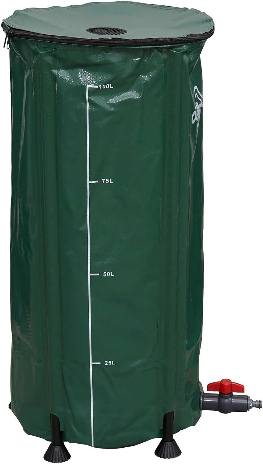 100L Collapsible PVC Garden Water Butt with Zipped Lid & Tap