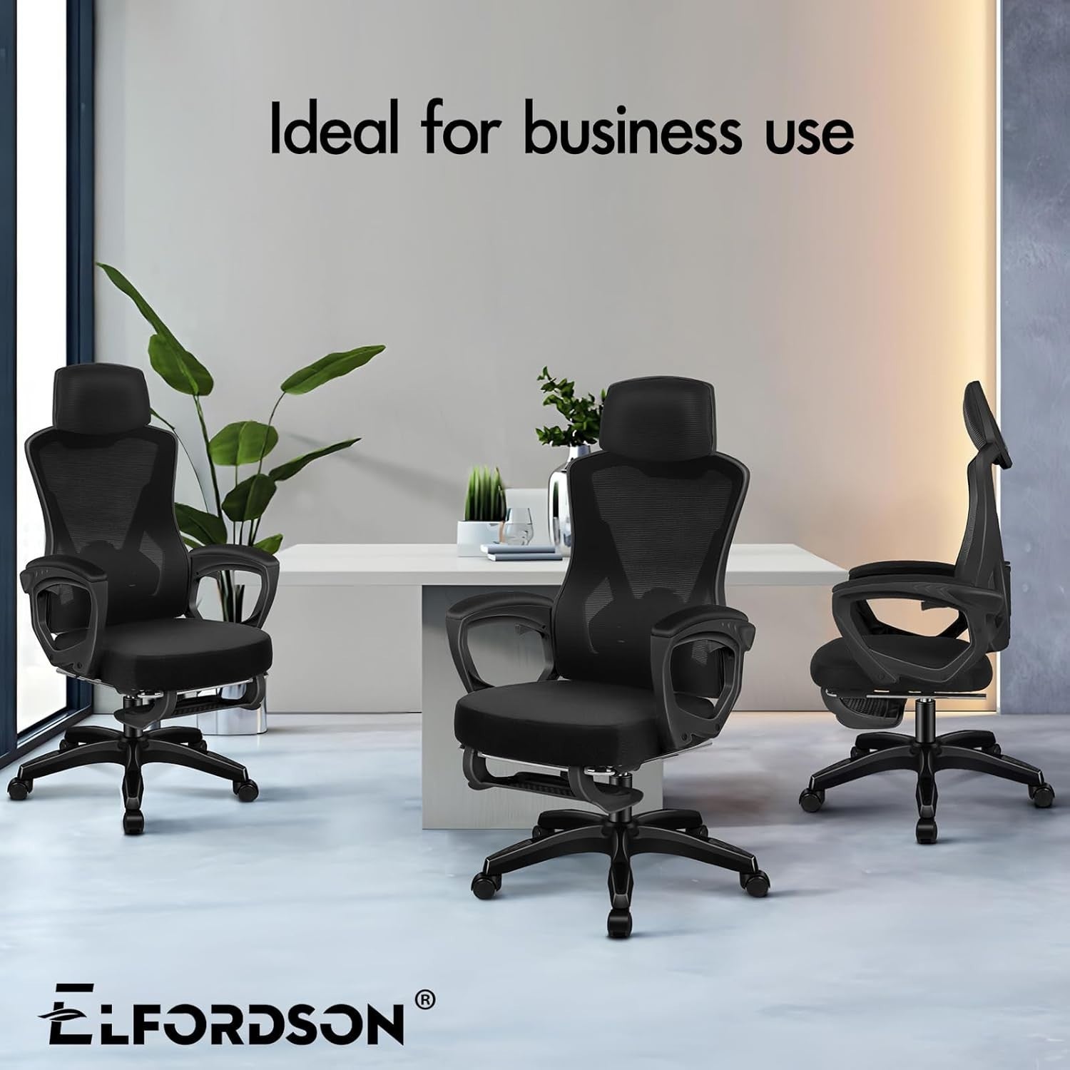 Ergonomic High-Back Office Chair Mesh Back Support Recliner Footrest 180KG Max