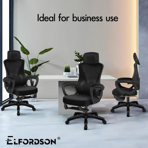 Ergonomic High-Back Office Chair Mesh Back Support Recliner Footrest 180KG Max