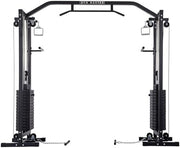 Black 180kg Cable Crossover Machine Pulley System Home Gym Pull Up Bar