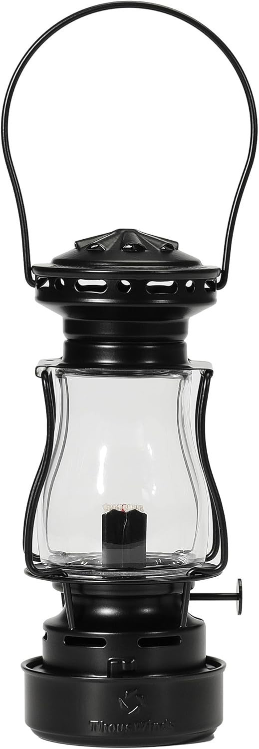 Vintage Black Oil Lantern Steel 110ml Paraffin Lamp