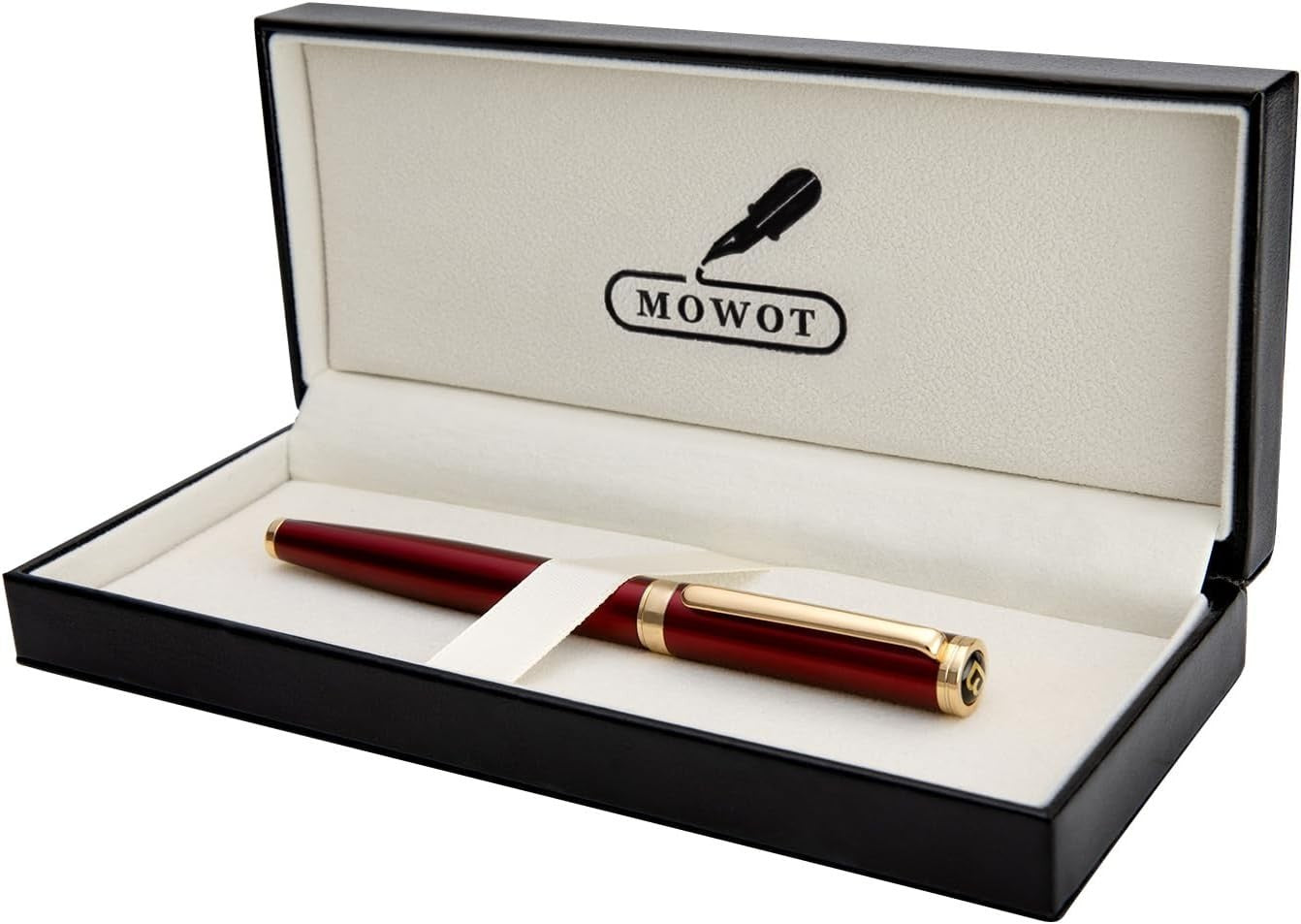 Luxury Red Fountain Pen Fine Nib Gold Finish German Ink Converter Gift
