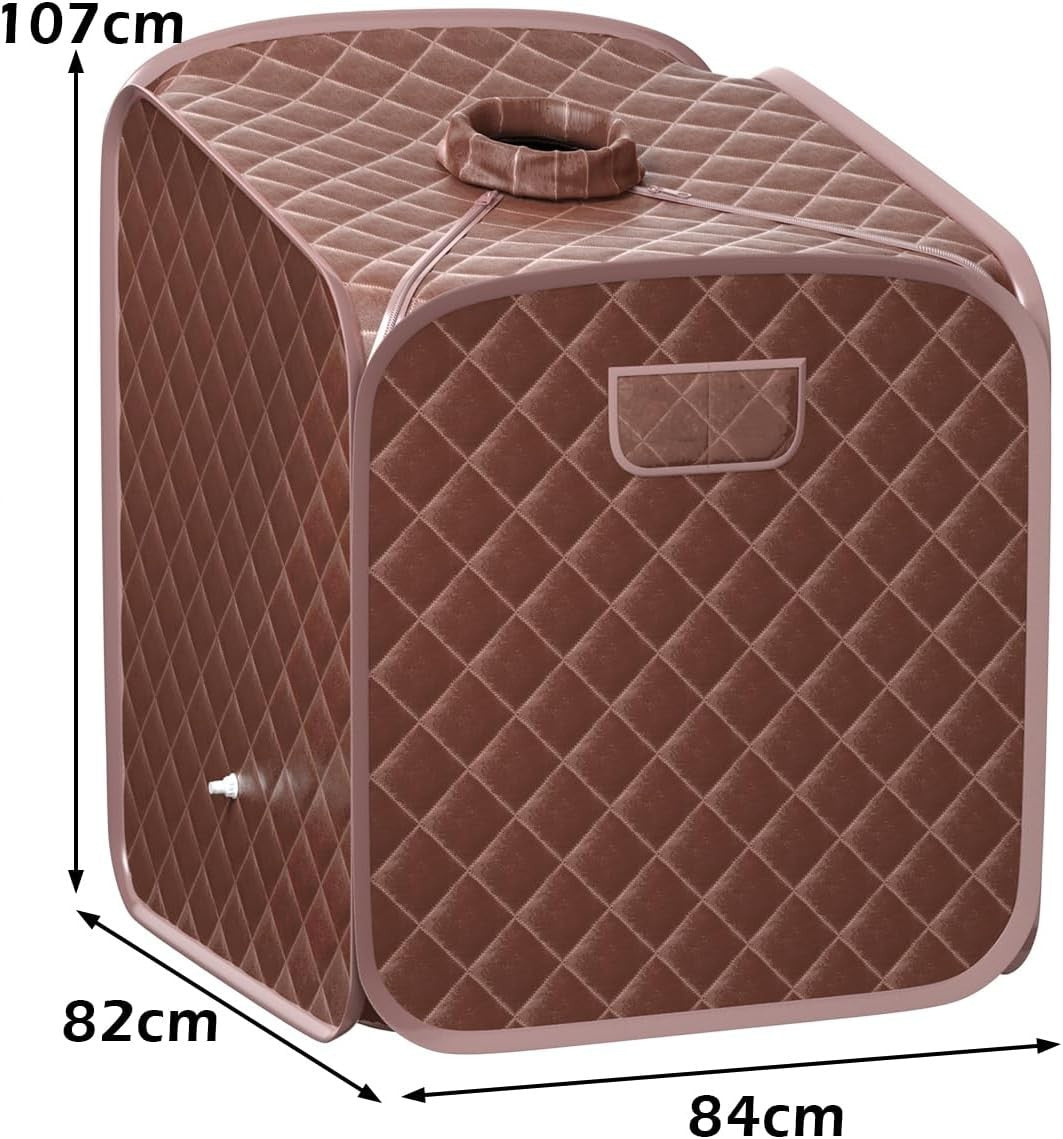 Portable Steam Sauna Tent Coffee 1000W Home Spa Fast Heat Remote Chair Foot