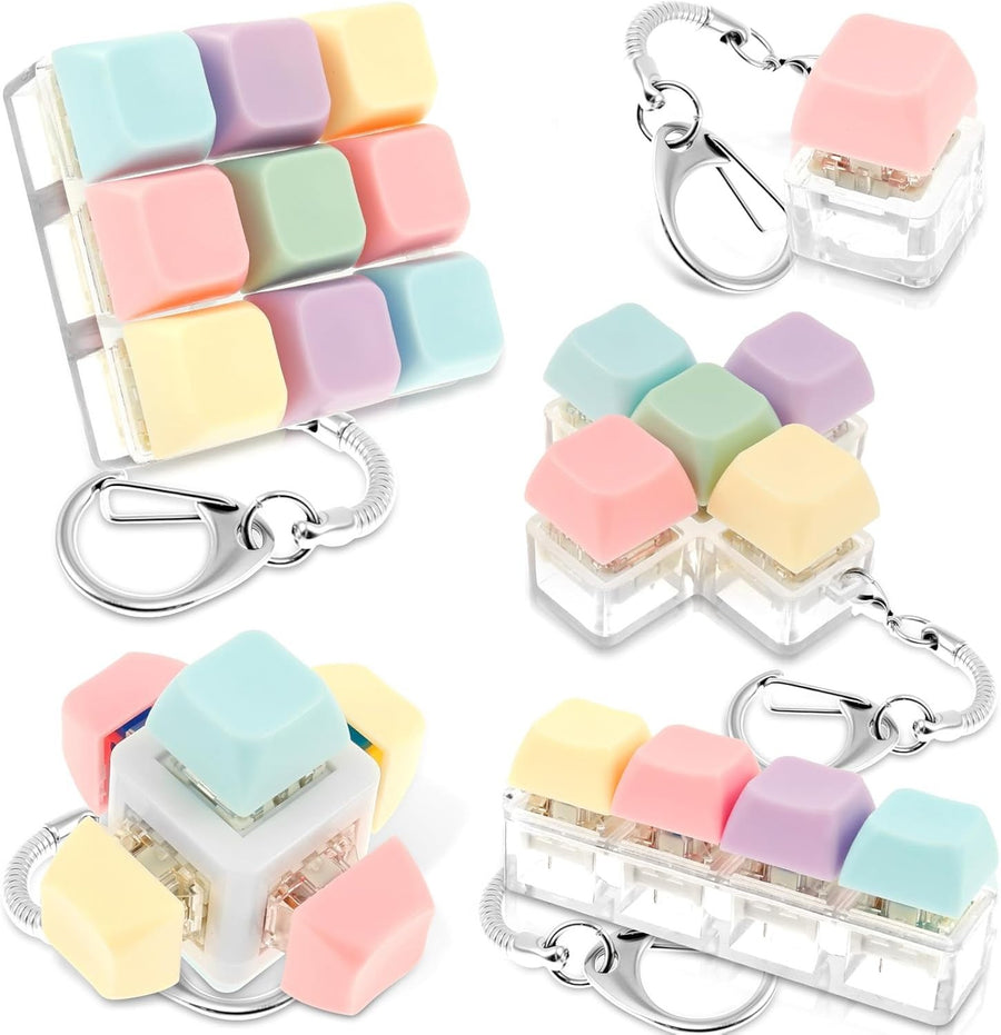 5pcs Keyboard Clicker Fidget Toys Mechanical Key Stress Relief Set