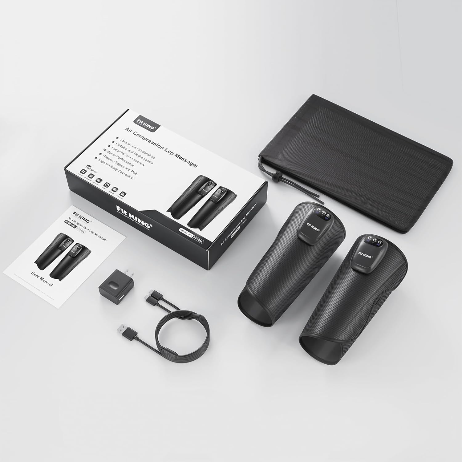 Rechargeable Calf & Leg Massager with Compression for Pain & Swelling Relief