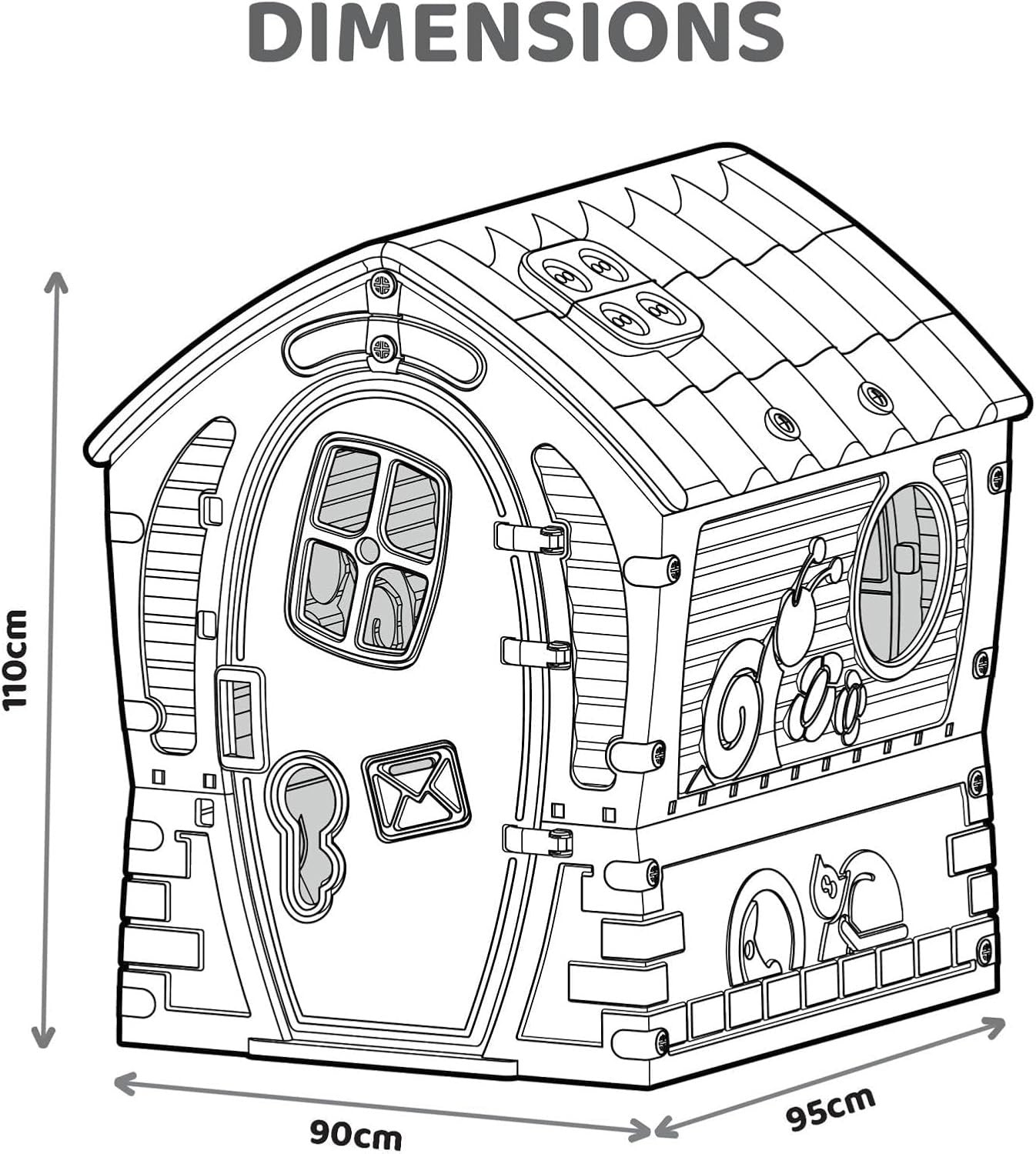 Kids Plastic Playhouse Indoor Outdoor Garden House UV Resistant Age 2+