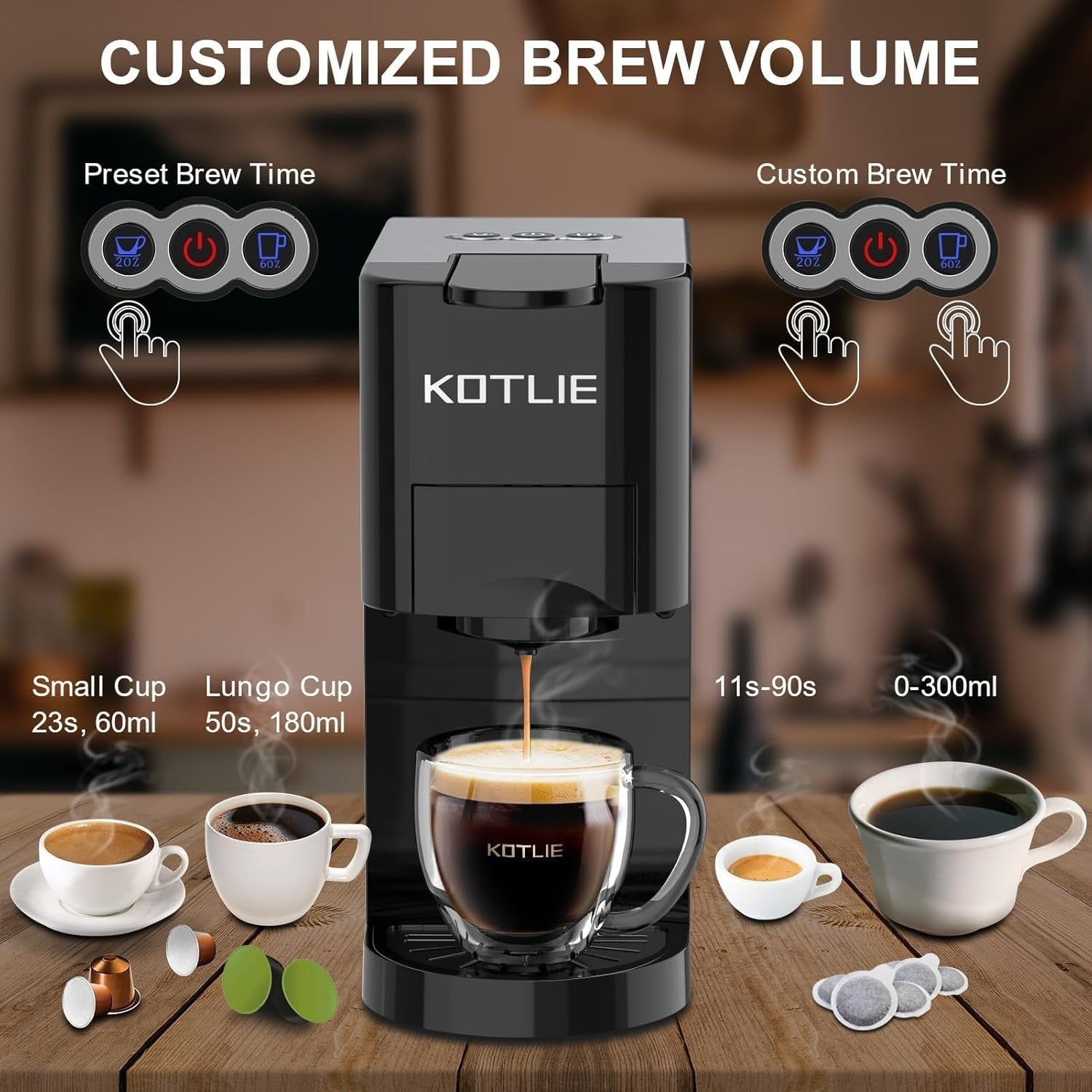 4-in-1 Espresso Coffee Machine | 19Bar Pressure | Pod & Ground Compatible
