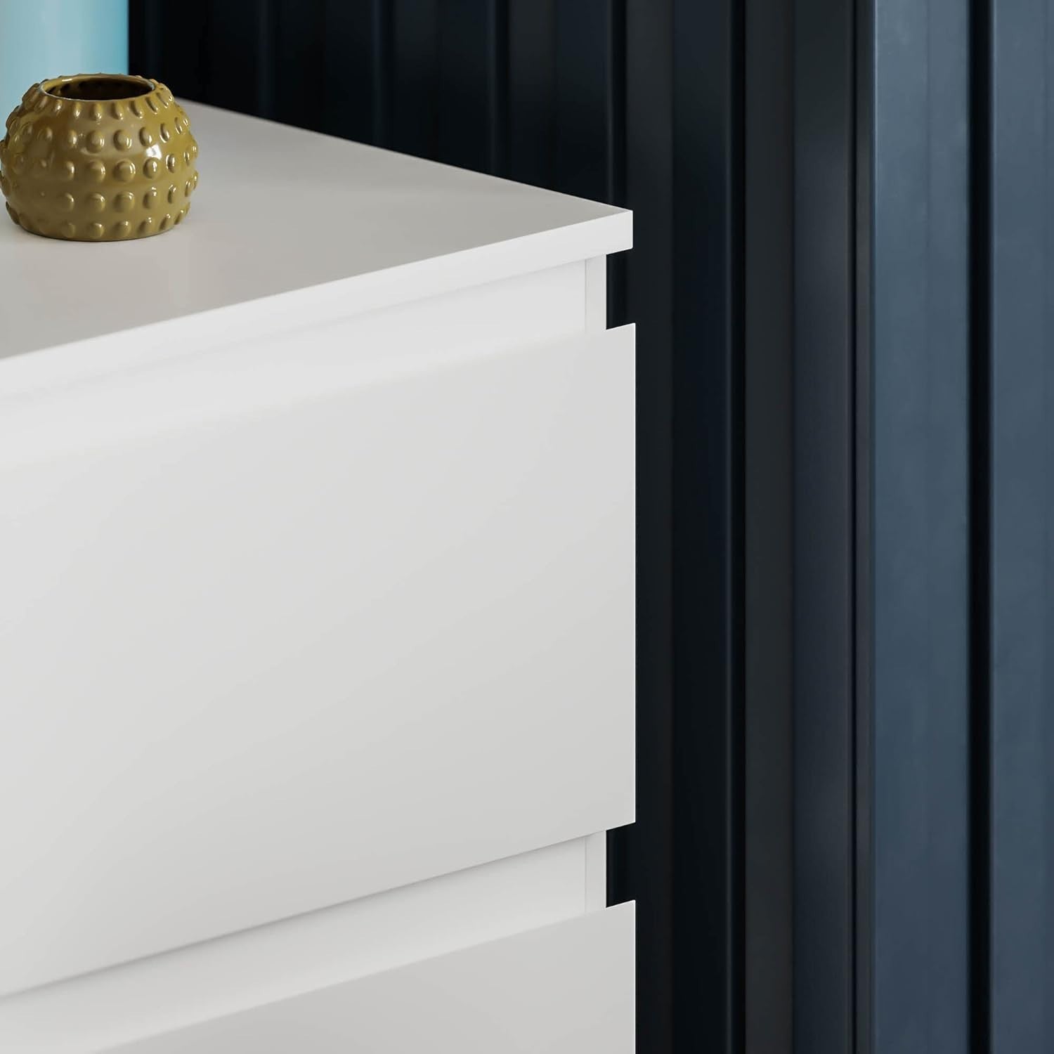 White Chest of 6 Drawers Modern Bedroom Storage Unit Wooden Cabinet