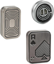 Silver 3pc Magnetic Fidget Kit Metal Slider Coin Card Focus Toy