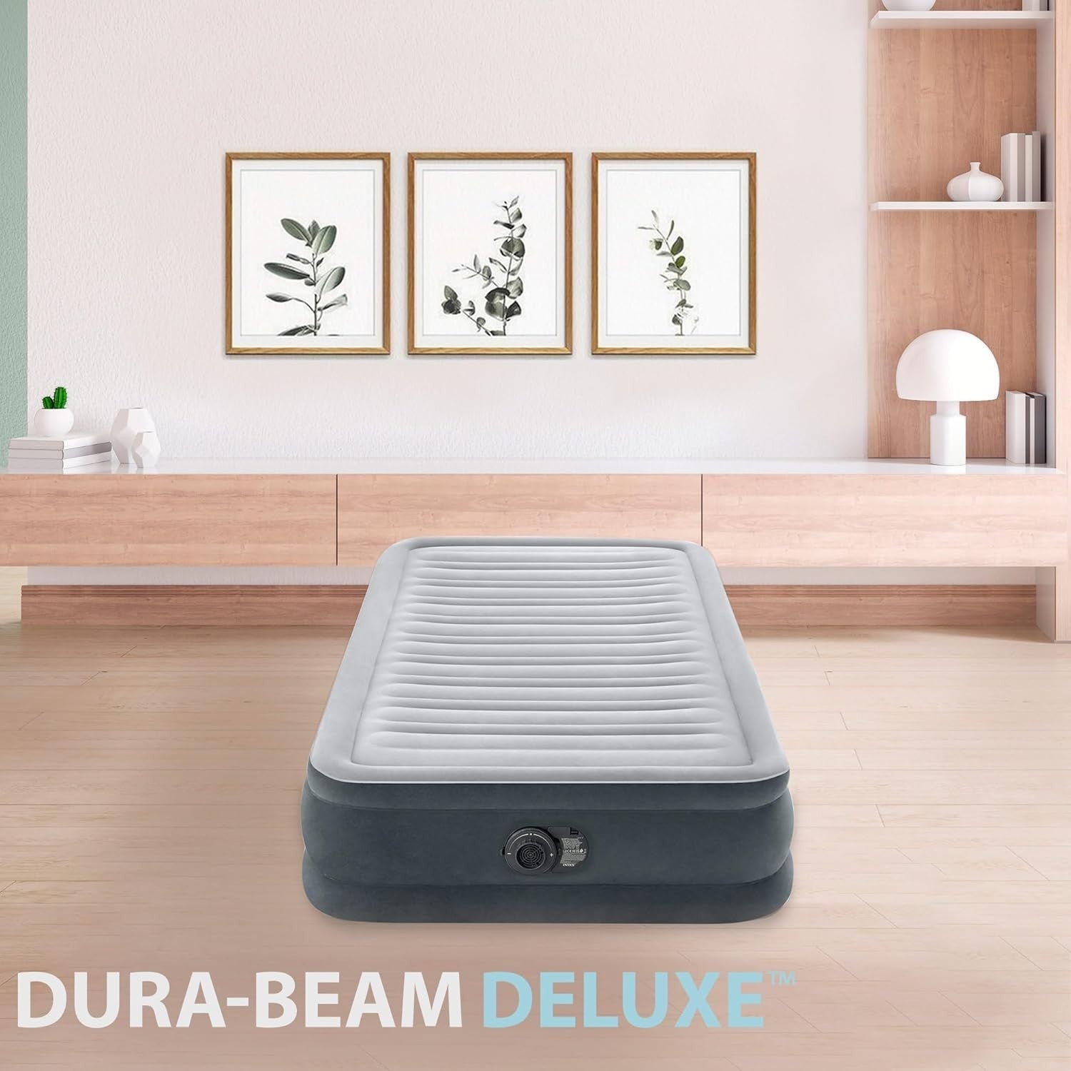 Single Inflatable Air Mattress with Built-In Pump, 190x99x33cm