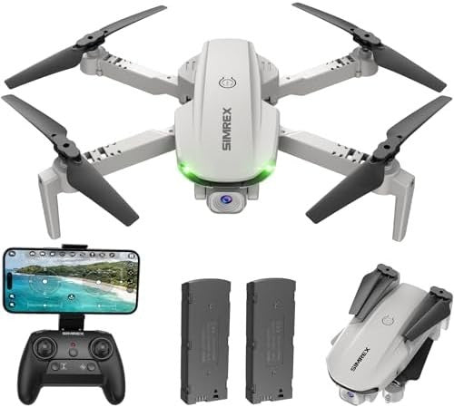 1080P Foldable Drone w/ Optical Flow 360° Flip Auto Hover 2 Batteries Mini