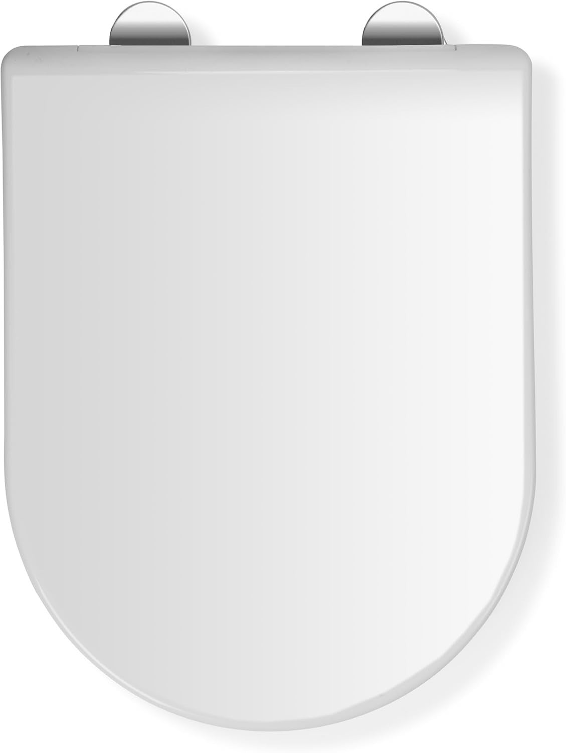 D-Shape Toilet Seat Soft Close Quick Release Antibacterial Durable White