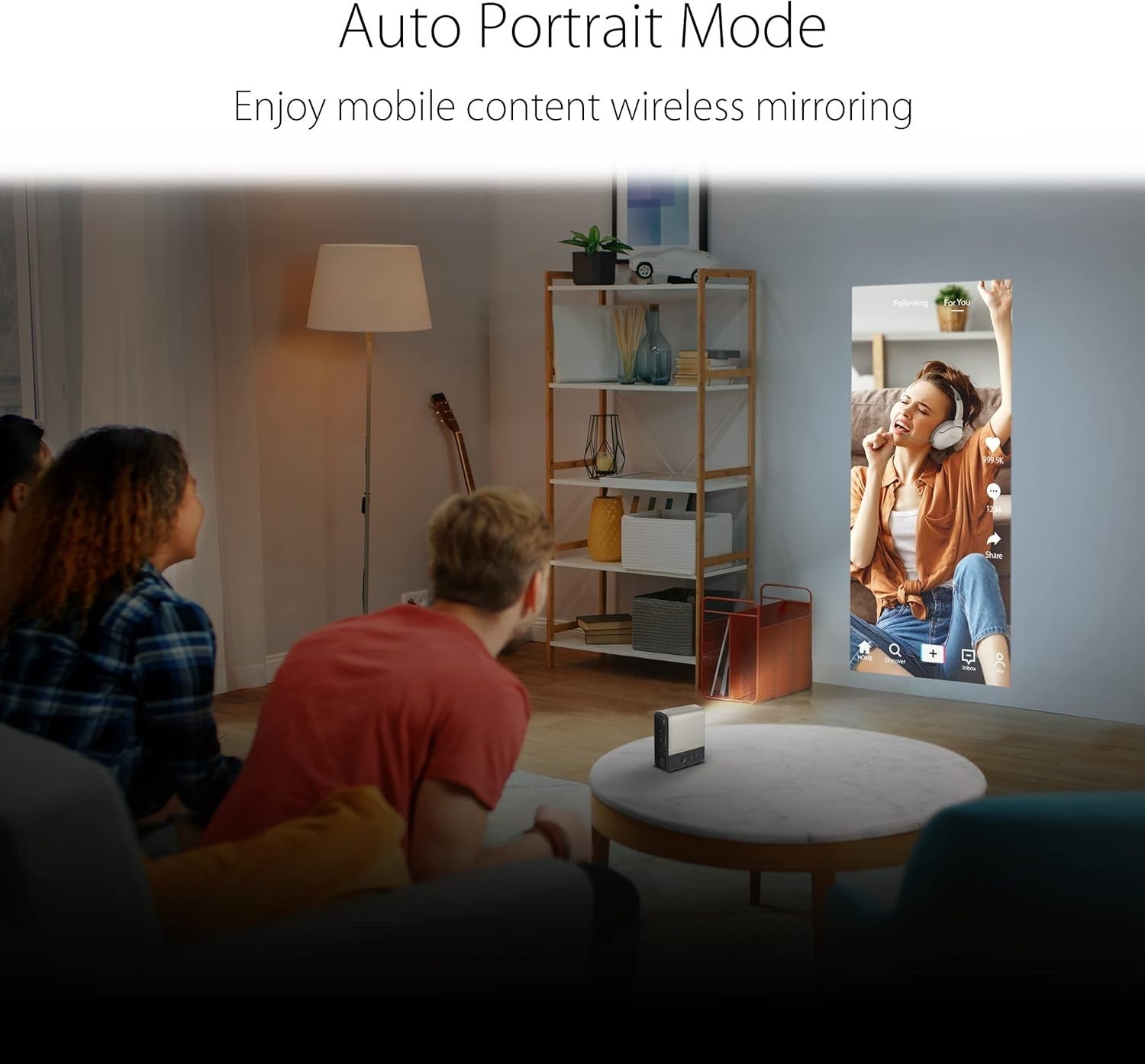 Mini Portable LED Projector Wireless Smartphone Mirroring Battery HDMI