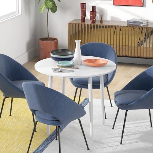 Round Folding Drop Leaf Dining Table for Small Kitchens and Spaces