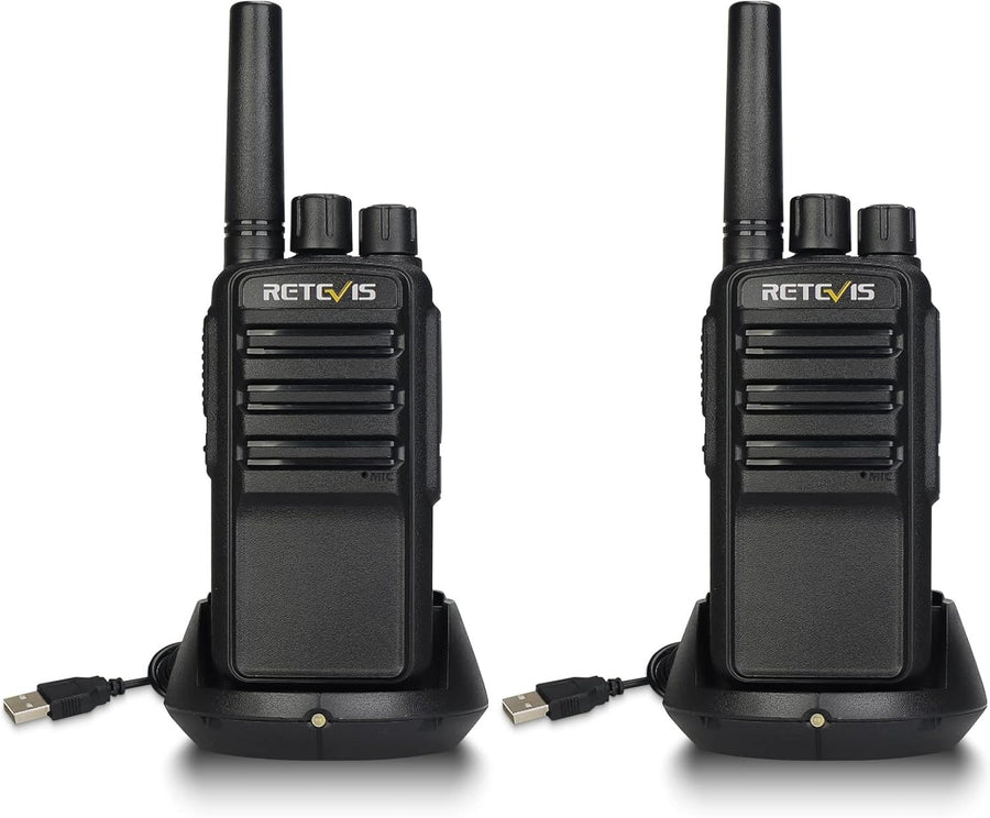PMR446 Walkie Talkies AI Noise Reduction USB-C VOX Rechargeable 2 Pack