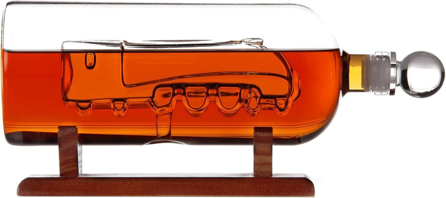 Train Whiskey Decanter 750ml Glass Display Bottle Unique Bar Gift