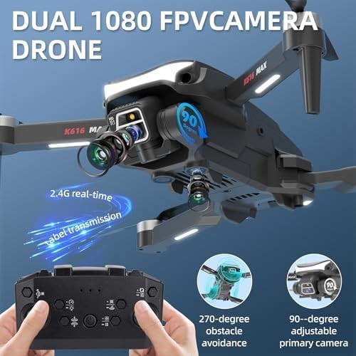 1080P HD Brushless Motor Drone w/ Dual Camera Auto Hover Obstacle Avoidance Kids