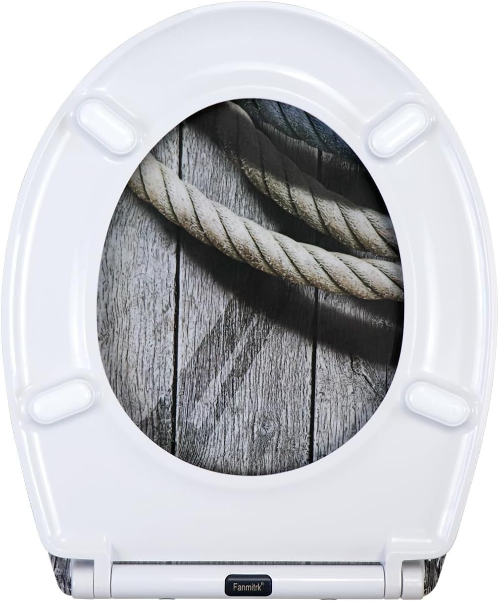 Duroplast Toilet Seat Soft Close Top Fix Colourful Patterns 45x37cm