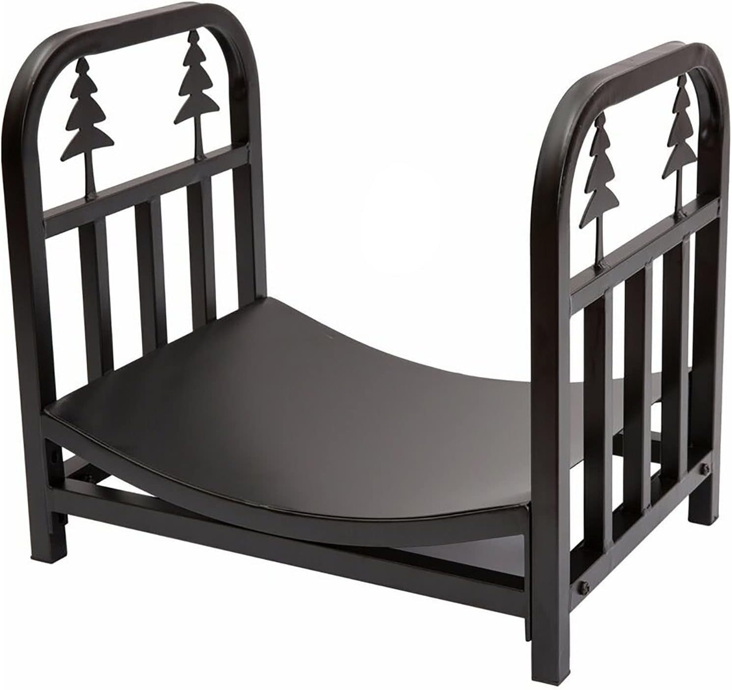 Outdoor Fireplace Firewood Rack | Wrought Iron Log Holder 40cm Tall