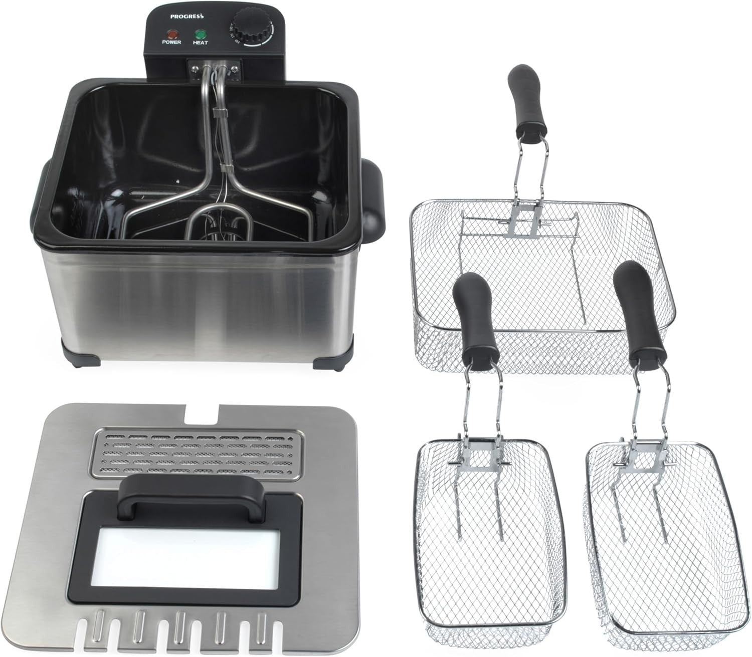 5L Deep Fat Fryer Dual Basket 2000W Adjustable Temp Viewing Window