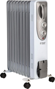 2kW Oil Filled Radiator Heater 9 Fins Portable Electric 20m² Room
