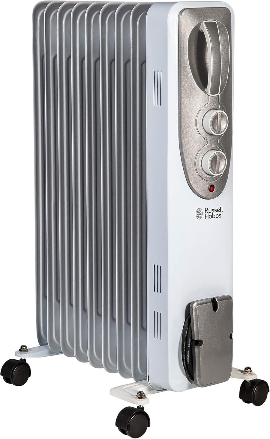 2kW Oil Filled Radiator Heater 9 Fins Portable Electric 20m² Room