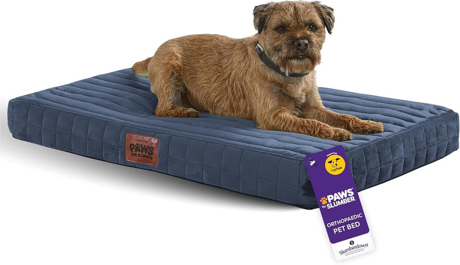 Medium Orthopedic Dog Bed 90x60x10cm Washable Crate Mat Navy