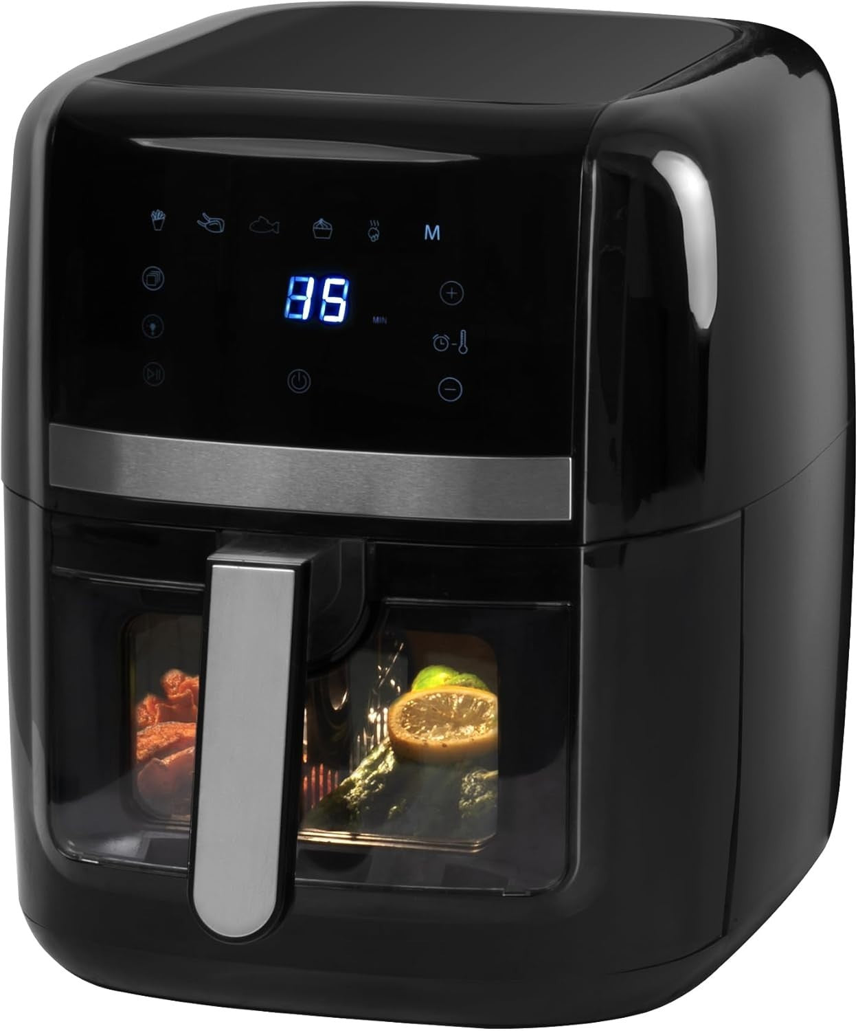8L Digital Air Fryer Dual Zone Divider Viewing Window 6 Presets LED