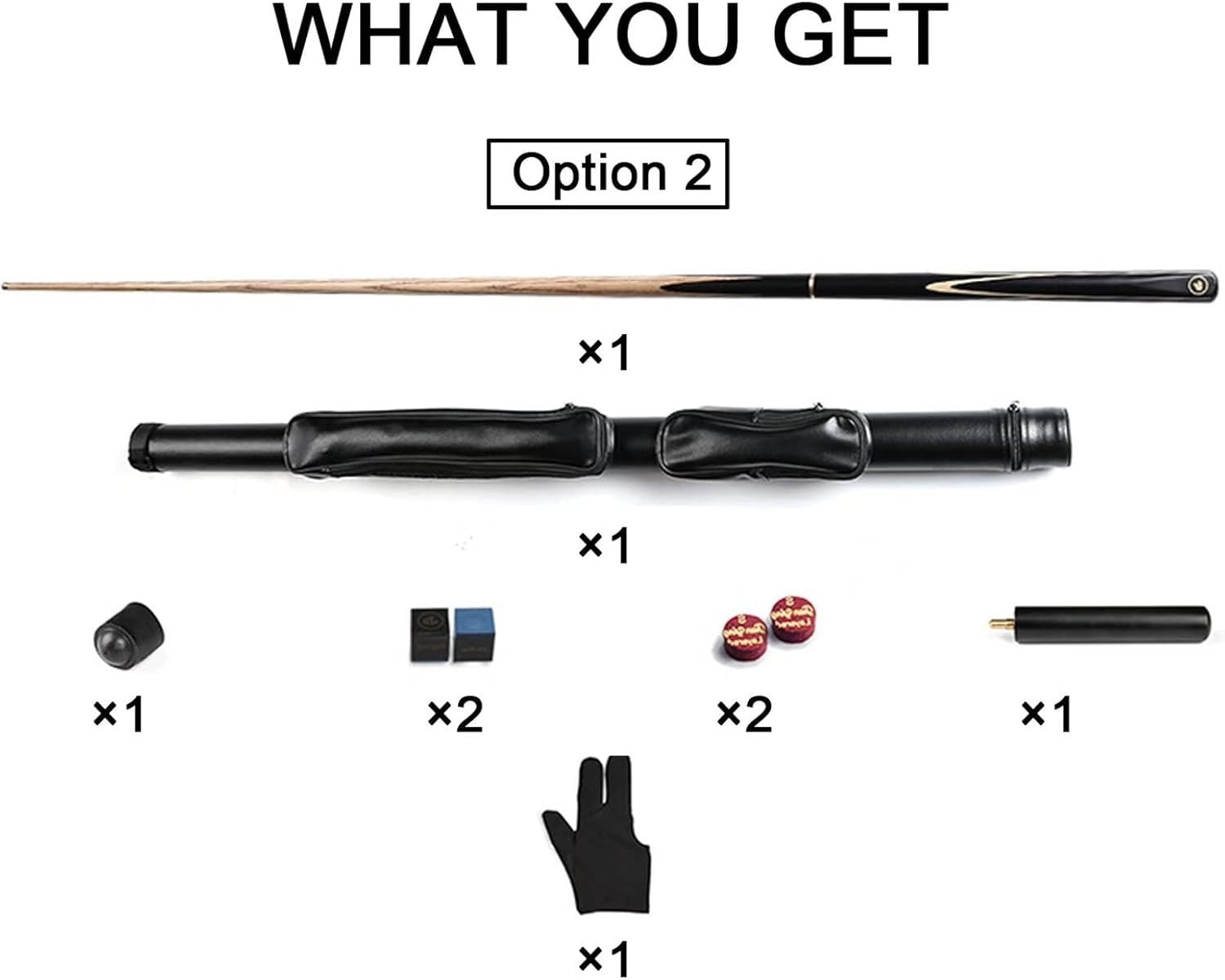 57in 3/4 Snooker Pool Cue Ash Shaft 9.7mm Tip Extension Case