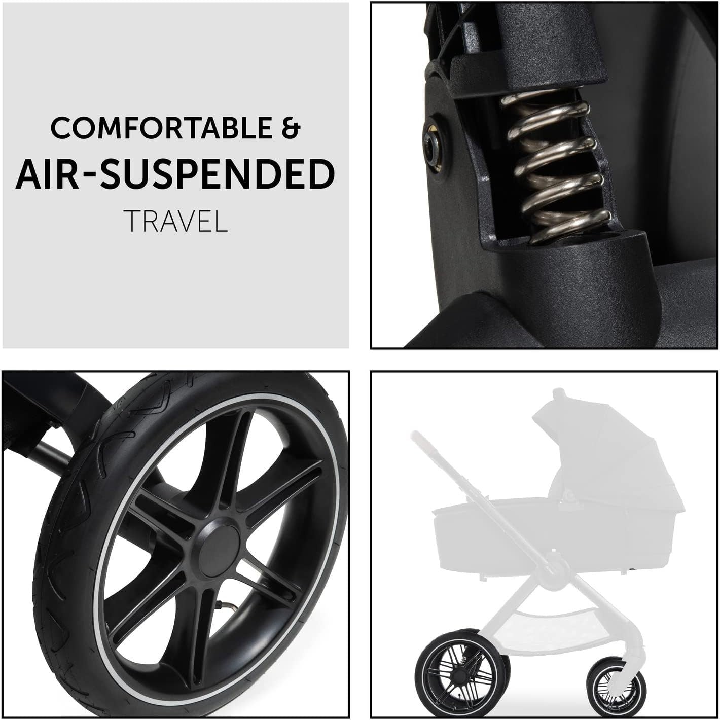Walk N Care 2-in-1 Pram & Pushchair Black Lightweight Foldable Stroller