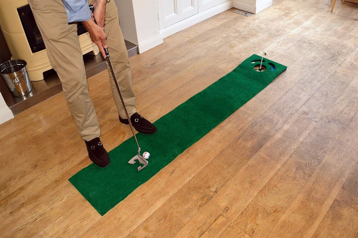 Golf Putting Mat 6ft Indoor Practice Green Alignment Trainer Home Office