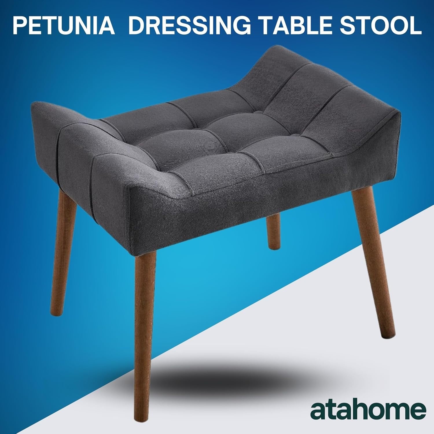 Anthracite Padded Dressing Table Stool Modern Vanity Makeup Chair