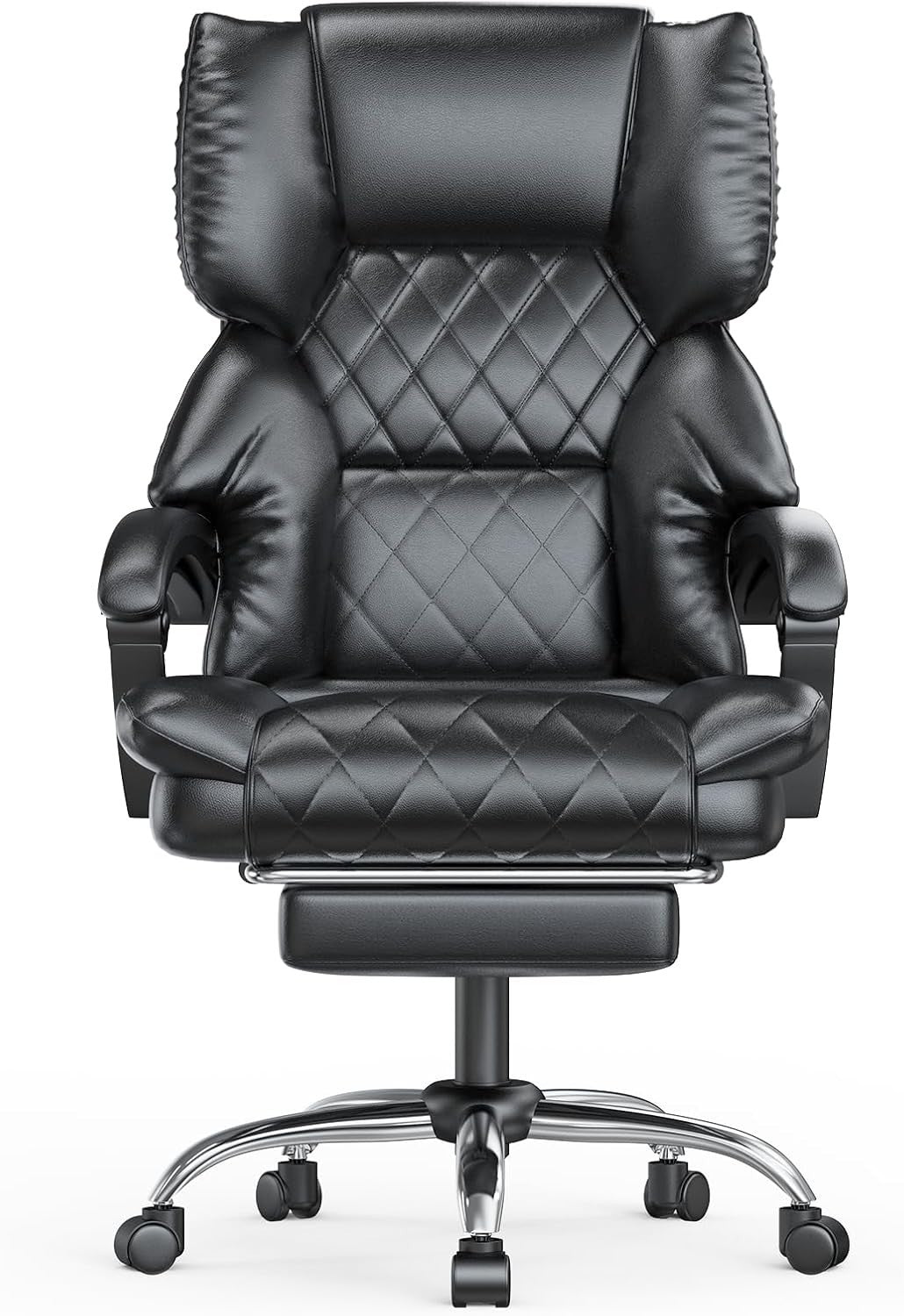 Executive Ergonomic Office Chair Recliner w/ Leg Rest Heavy Duty 400 lbs Black P