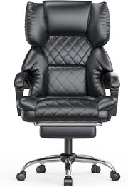 Executive Ergonomic Office Chair Recliner w/ Leg Rest Heavy Duty 400 lbs Black P