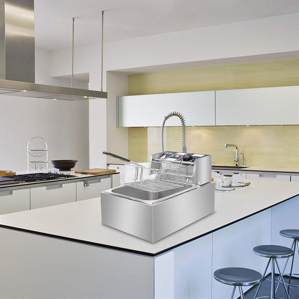 10.8L Commercial Deep Fat Fryer 2500W Stainless Steel Countertop