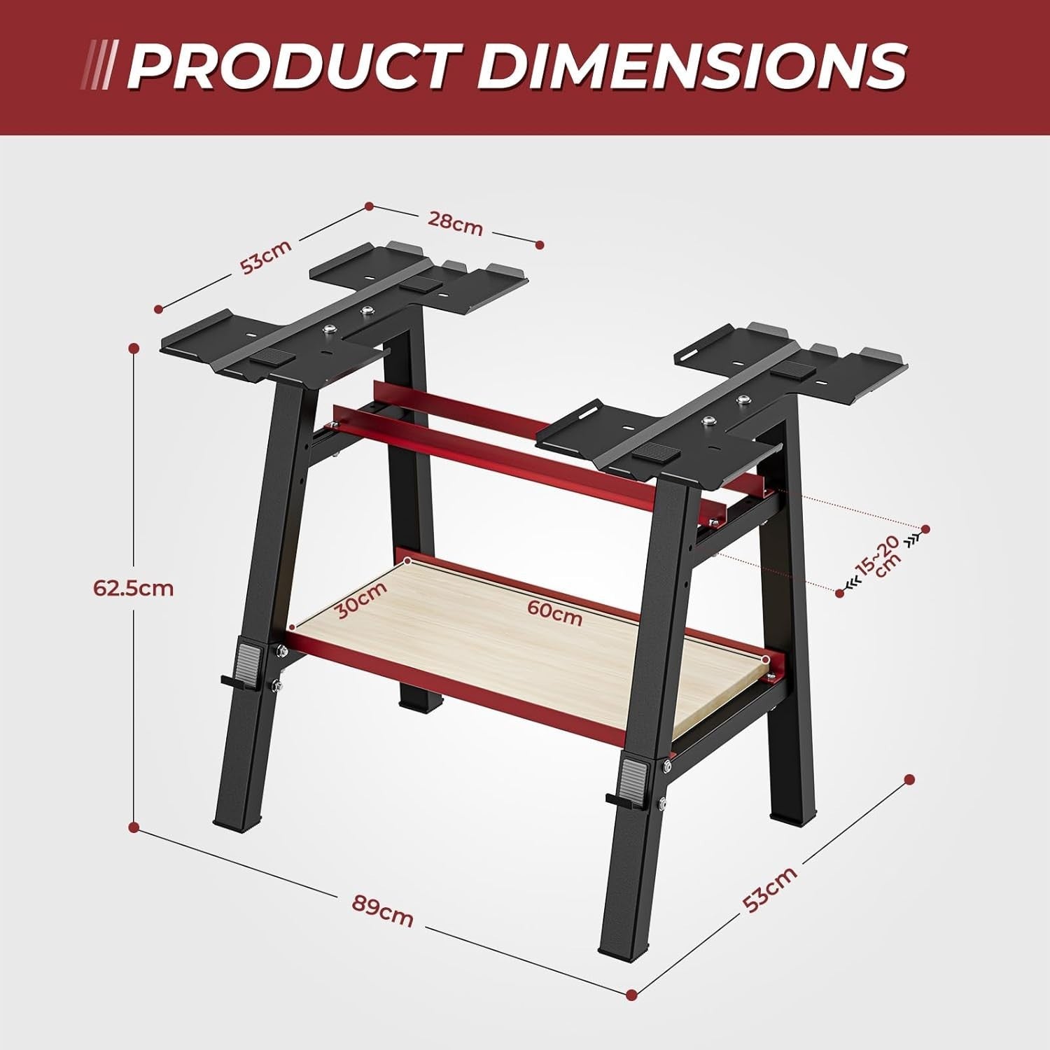 Heavy Duty Dumbbell Rack Steel A-Frame 300kg Capacity Adjustable Home Gym