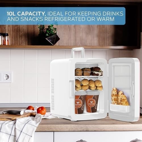 10L Mini Fridge Pink Portable Cooler and Warmer for Skincare Food Drinks