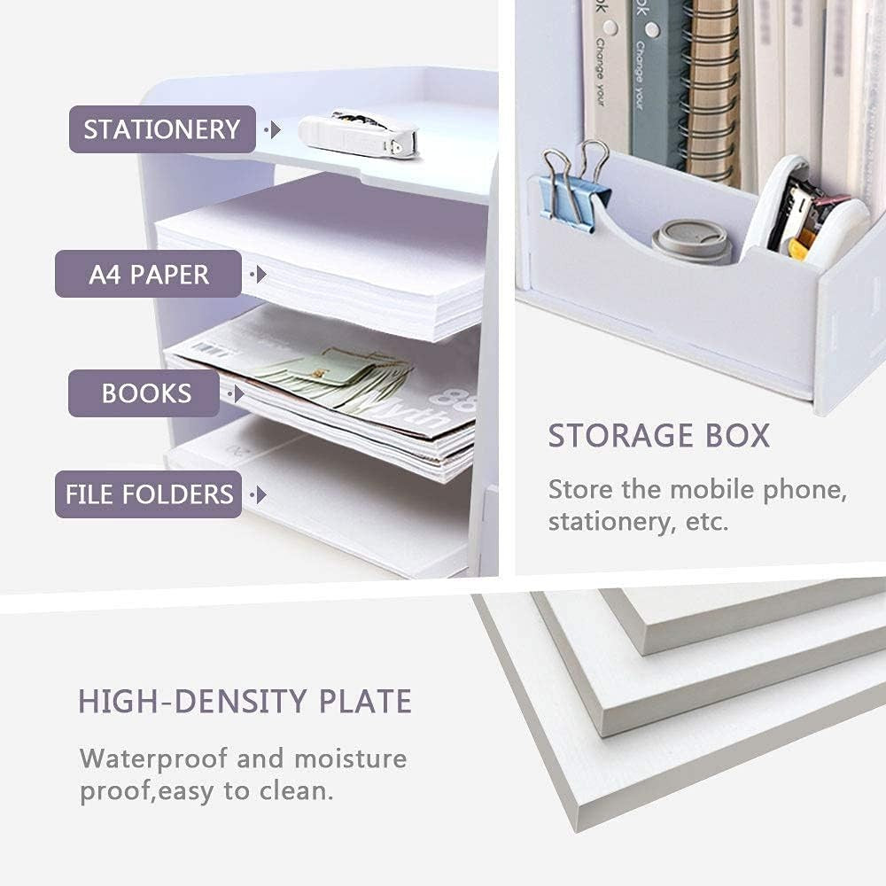 4-Tier Desk File Organizer | Desktop Paper Holder, Office & Home Storage