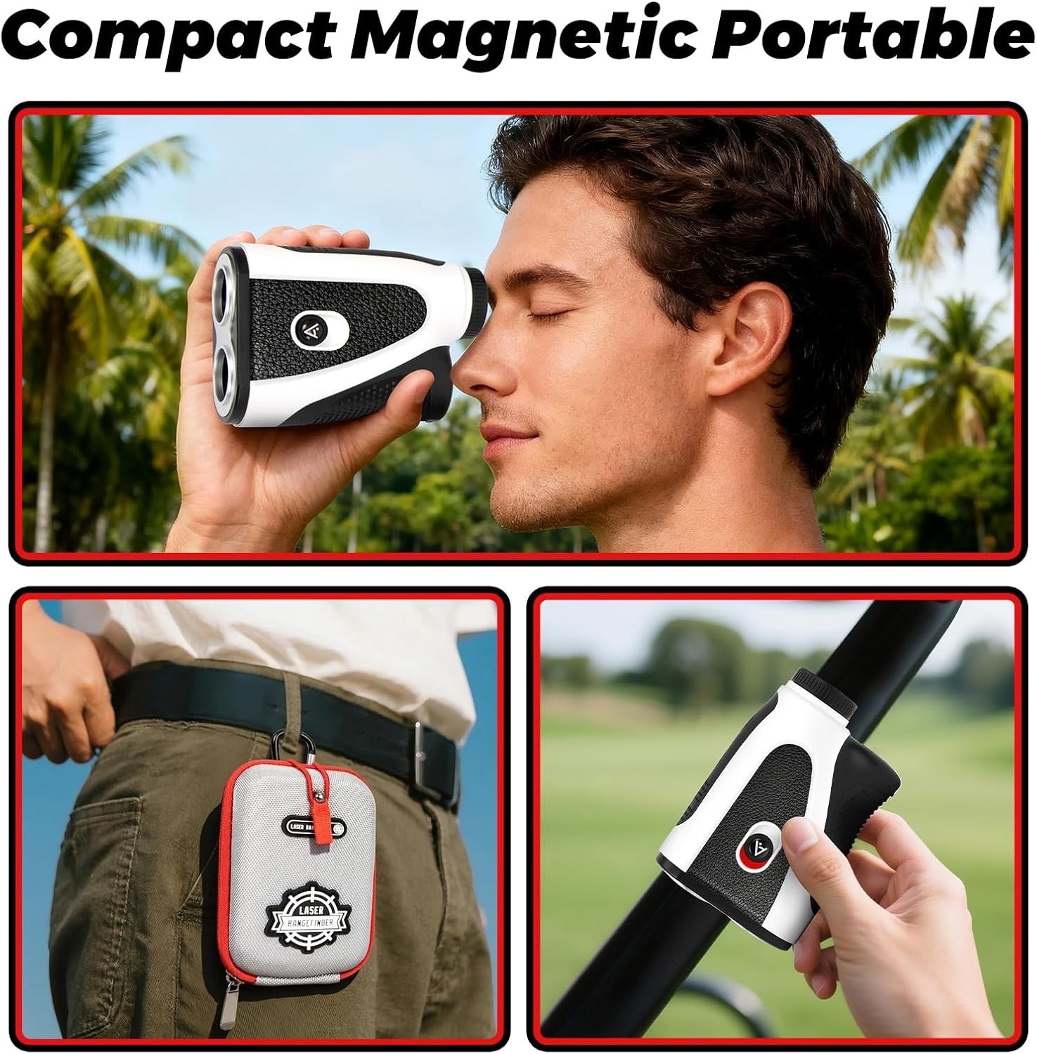 Golf Laser Rangefinder 1200 Yards Slope Lock 7X Rechargeable