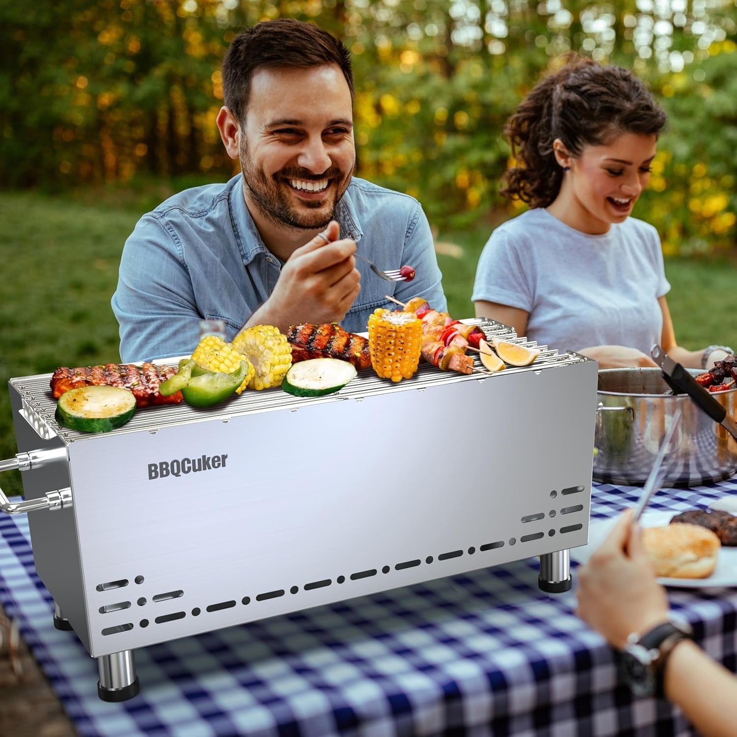 Portable Heavy-Duty Stainless Steel Charcoal BBQ Grill | Double Insulation
