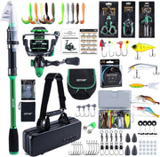 Telescopic Carbon Fishing Rod Reel Combo Travel Kit