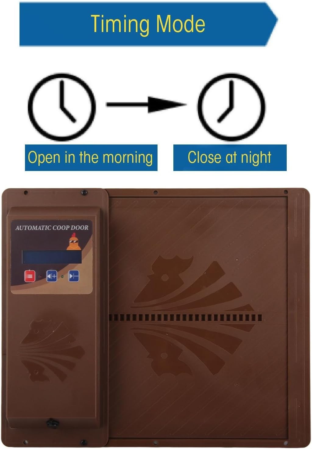 Automatic Chicken Coop Door Timer USB Horizontal Brown