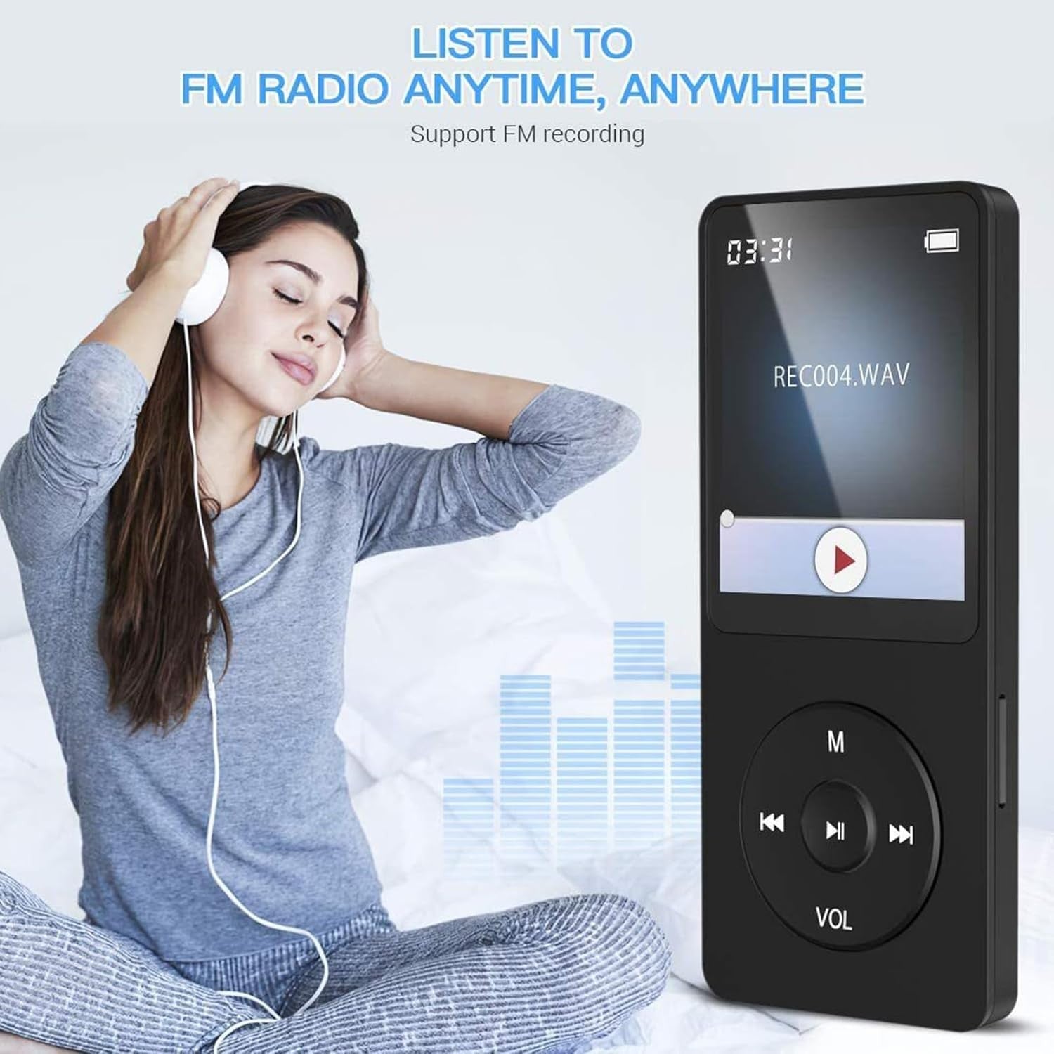 Bluetooth 5.0 MP3 MP4 Player HiFi Sound 20H Playback FM Radio