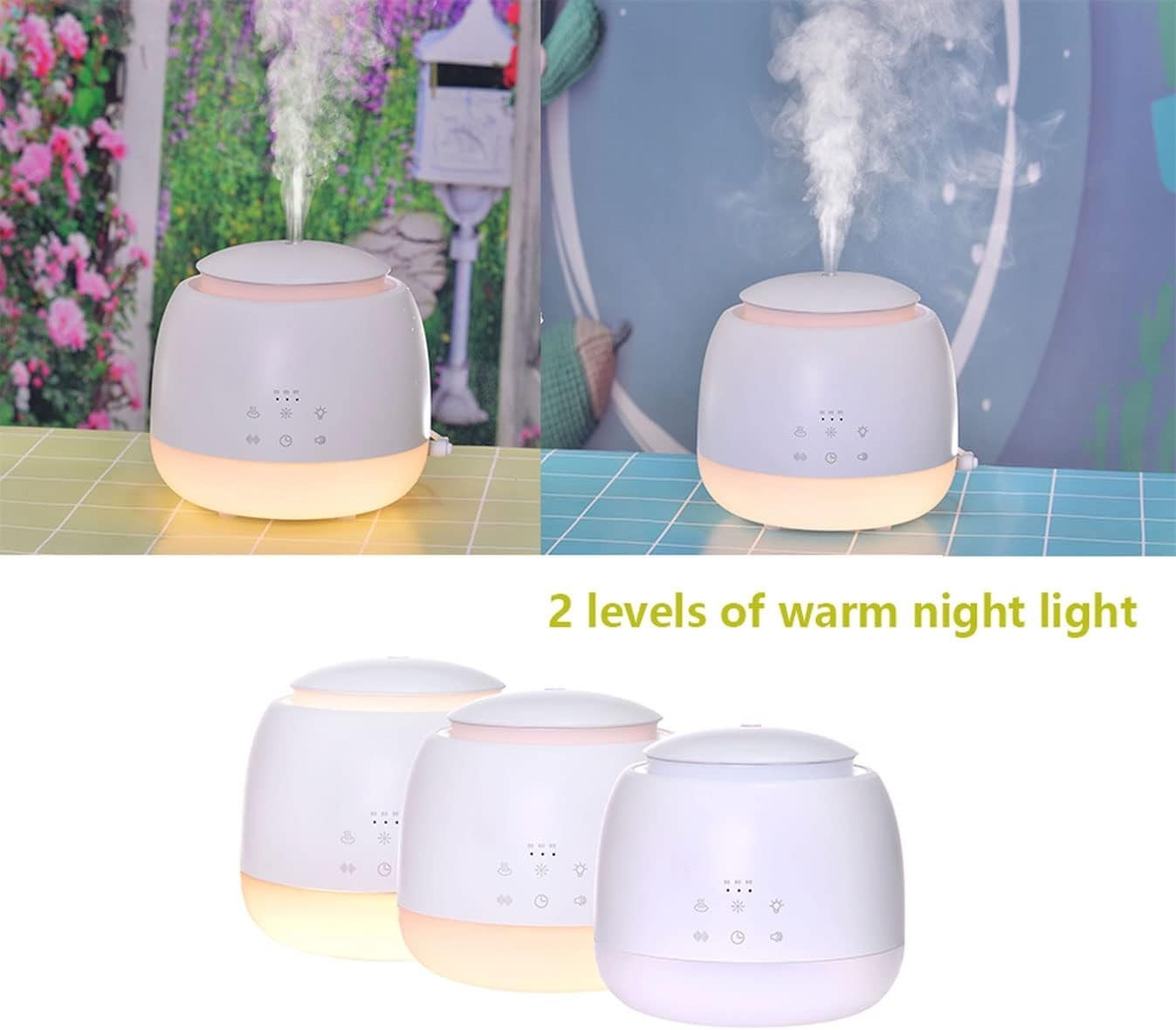 White Noise Machine with Diffuser, Humidifier, 10 Sounds & LED Night Light