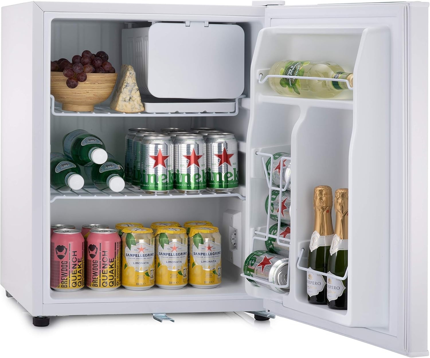 74L Mini Fridge Tabletop Cooler Lock & Key Low Noise White