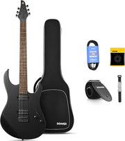 39in Solid Body Electric Guitar Kit H-H Pickups Black