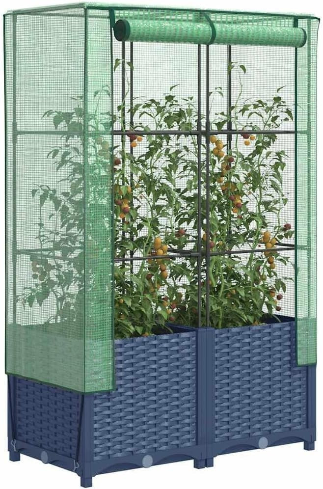 Raised Bed Planter with Greenhouse Cover 80x40x138cm