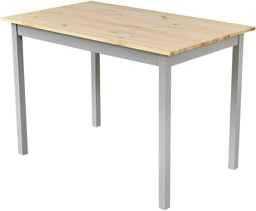 4 Seater Grey Pine Dining Table Set Wood Kitchen Room Furniture Compact